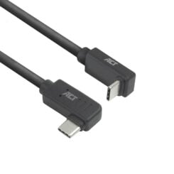 ACT USB 3.0 10Gbps 60W USB Type-C (haaks links/rechts) naar USB Type-C (haaks boven/beneden) kabel, 1 meter