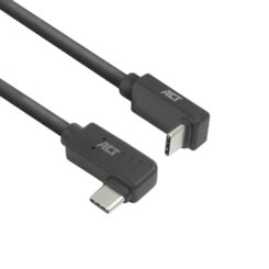 ACT USB 3.0 10Gbps 60W USB Type-C (haaks links/rechts) naar USB Type-C (haaks boven/beneden) kabel, 0,5 meter