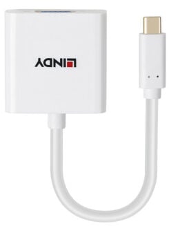 Lindy 43437 video kabel adapter 0,1 m USB Type-C VGA (D-Sub) Wit - Afbeelding 2