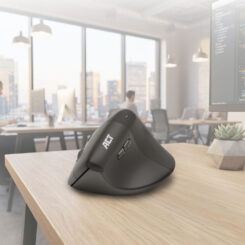 ACT Ergonomische draadloze muis 1600 DPI met verticale grip, gemaakt van gerecyclede materialen - Afbeelding 5