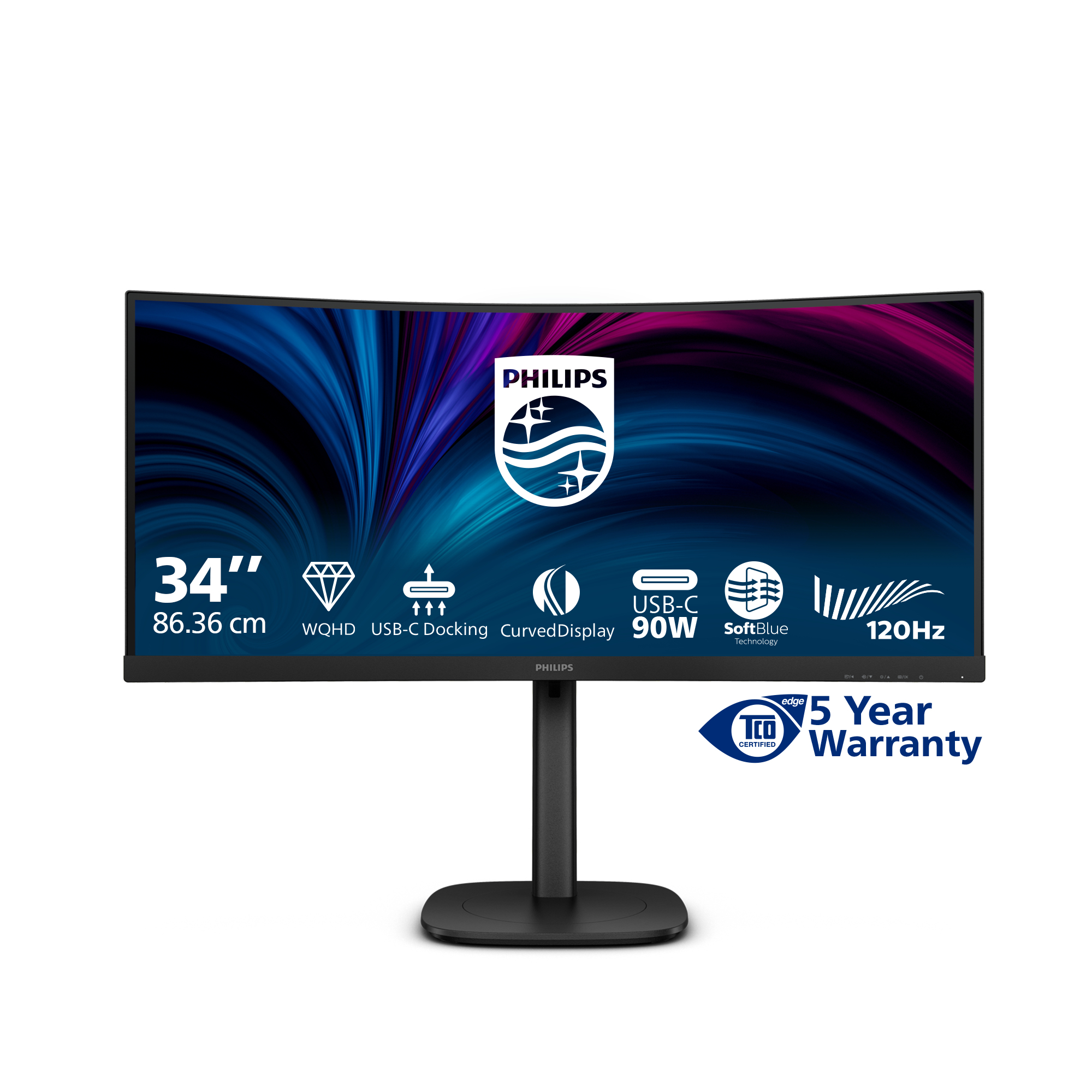 Philips 3000 series 34B2U3600C/00 computer monitor 86,4 cm (34") 3440 x 1440 Pixels Wide Quad HD LCD Zwart - Afbeelding 4