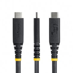 StarTech.com 50cm USB4 Kabel, 40Gbps, USB-IF Gecertificeerde USB-C Kabel, 240W PD, 8K 60Hz/4K 240Hz DP2.1 DP40, TPE Mantel, Thunderbolt 4 Compatibel, Zwart - Afbeelding 3