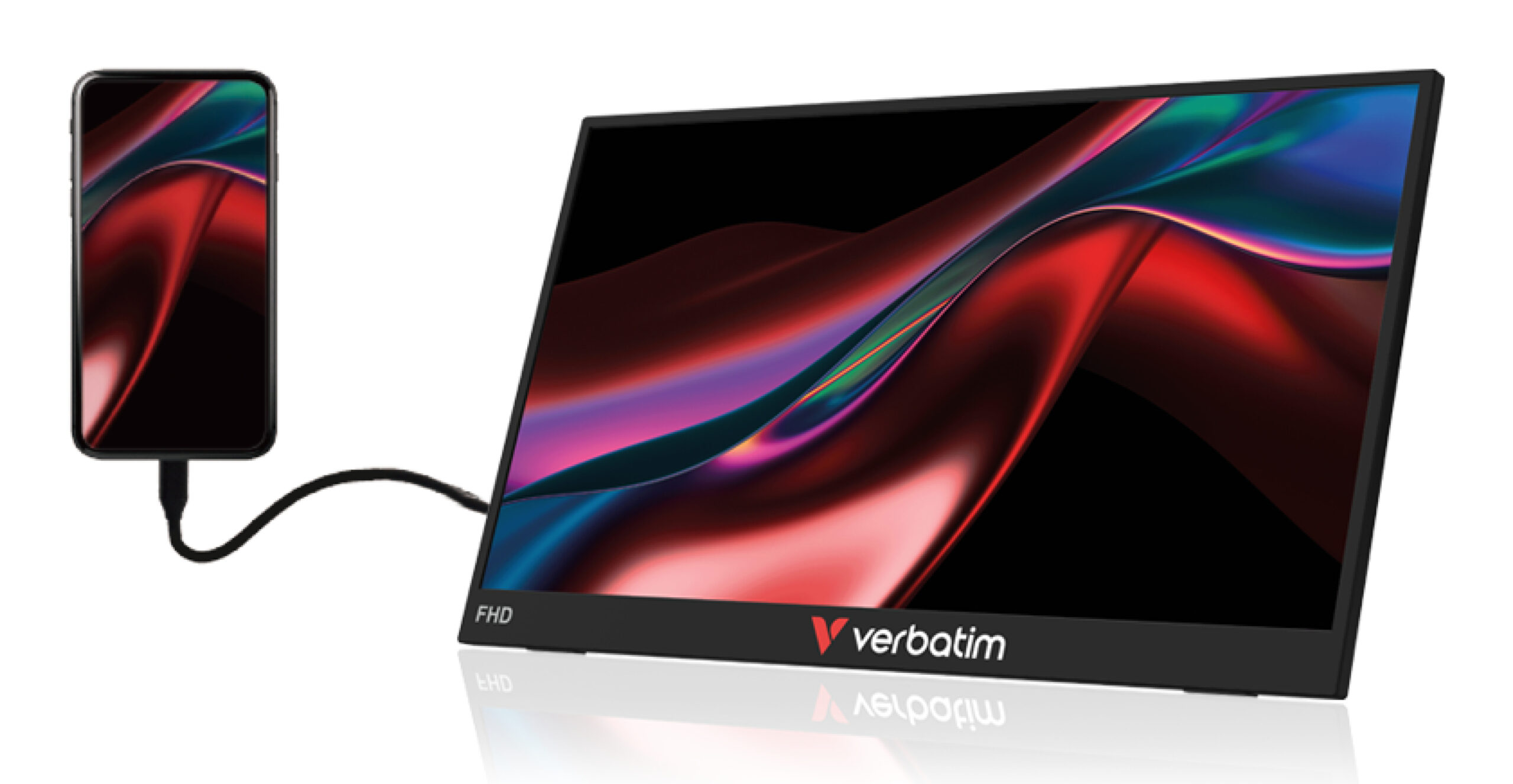 Verbatim Portable 15.6" FHD Touch Monitor LIGHT Draagbare monitor Zwart 39,6 cm (15.6") LCD 1920 x 1080 Pixels - Afbeelding 4