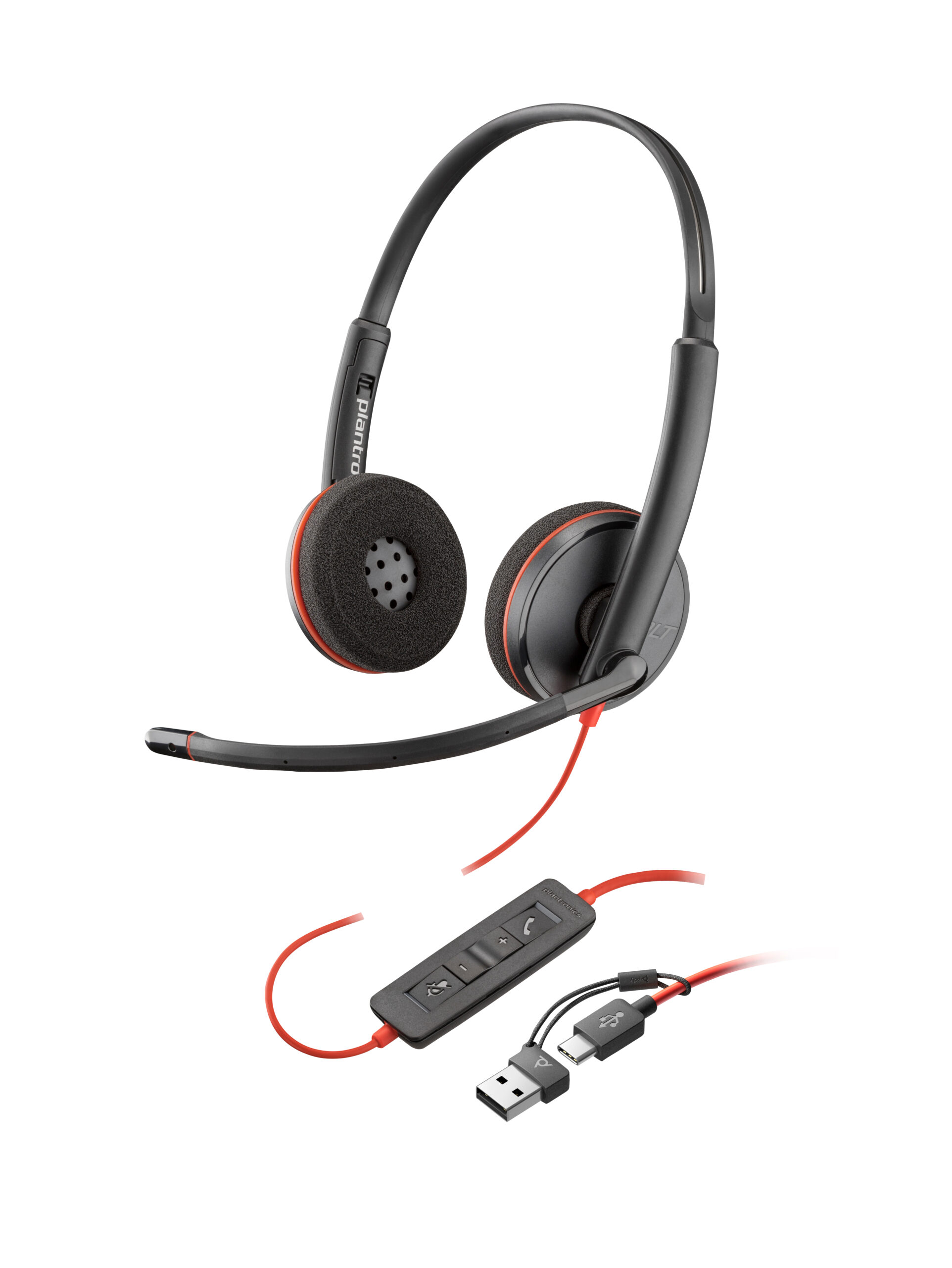HP Poly Blackwire 3220 Stereo USB-C Headset + USB-C/A adapter - Afbeelding 2