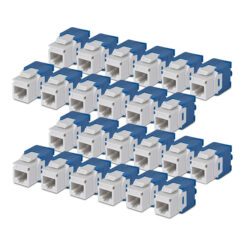 StarTech.com Cat6 Keystone Jack, 24 Stuks, RJ45 Ethernet Keystone Jacks, UTP Cat6 Ethernet Jack voor Wandcontactdoos, 180 Graden, Toolless, Wit
