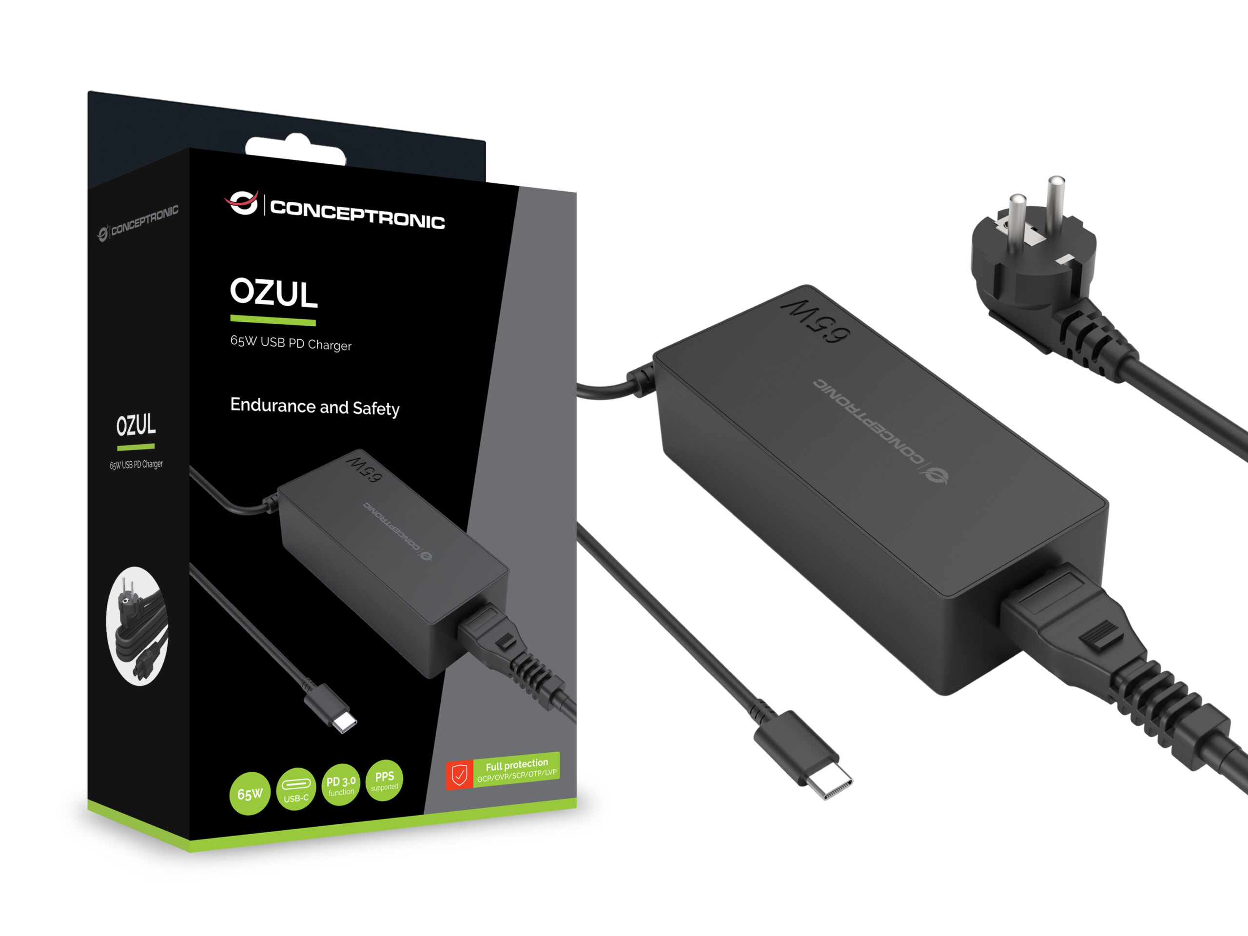 Conceptronic OZUL09BE netvoeding & inverter Binnen 65 W Zwart - Afbeelding 3
