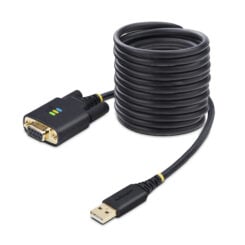 StarTech.com 3m USB naar Null Modem Kabel, USB naar Serieel Adapter, Verwisselbare DB9 Schroeven/Moeren, COM Retention, USB-A naar RS232, FTDI, Level-4 ESD Bescherming, Windows/macOS/ChromeOS/Linux