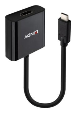 Lindy 43438 video kabel adapter 0,15 m USB Type-C HDMI Zwart