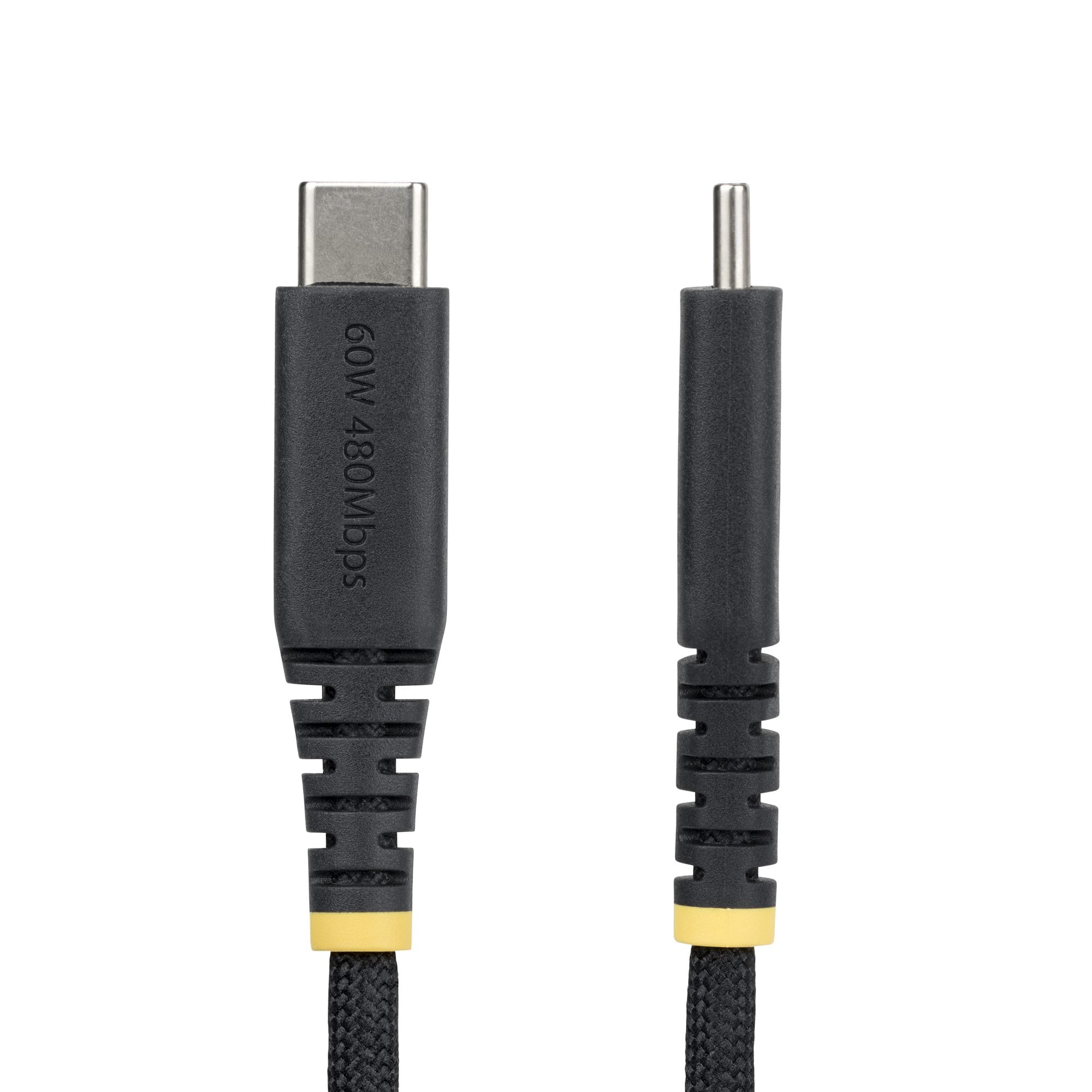 StarTech.com 15cm USB-C Laadkabel, 60W (3A) PD, Dual-Layer Gevlochten Nylon/TPE Mantel, Robuuste USB Type-C Oplaadkabel, USB 2.0 Fast Charge Kabel - Afbeelding 3
