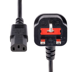 StarTech.com 3m UK Computer Stroomkabel, 18AWG, BS 1363 naar C13, 10A 250V, Zwart, AC Vervangkabel, Kettle Lead / UK Voedingskabel, PC Power Supply Kabel, TV/Monitor Electriciteitssnoer - Afbeelding 3