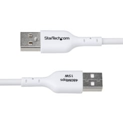 StarTech.com 2m USB-A naar USB-C Laadkabel, Charge & Sync, 3A, USB 2.0, TPE Mantel - Witte USB Oplaadkabel - Afbeelding 5