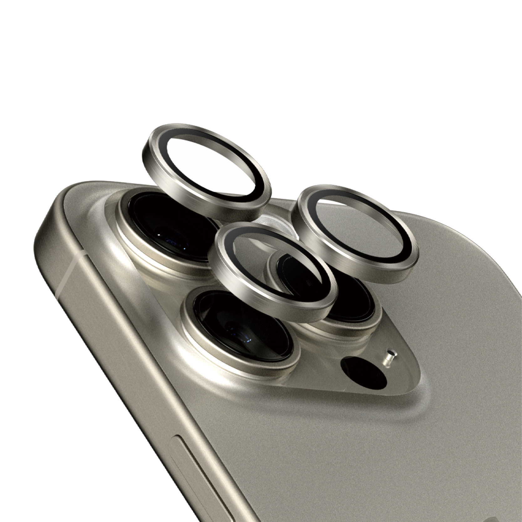 PanzerGlass ® Hoops® Titanium Camera Lens Protector Natural iPhone 15 Pro | 15 Pro Max Doorzichtige schermbeschermer Apple 1 stuk(s)