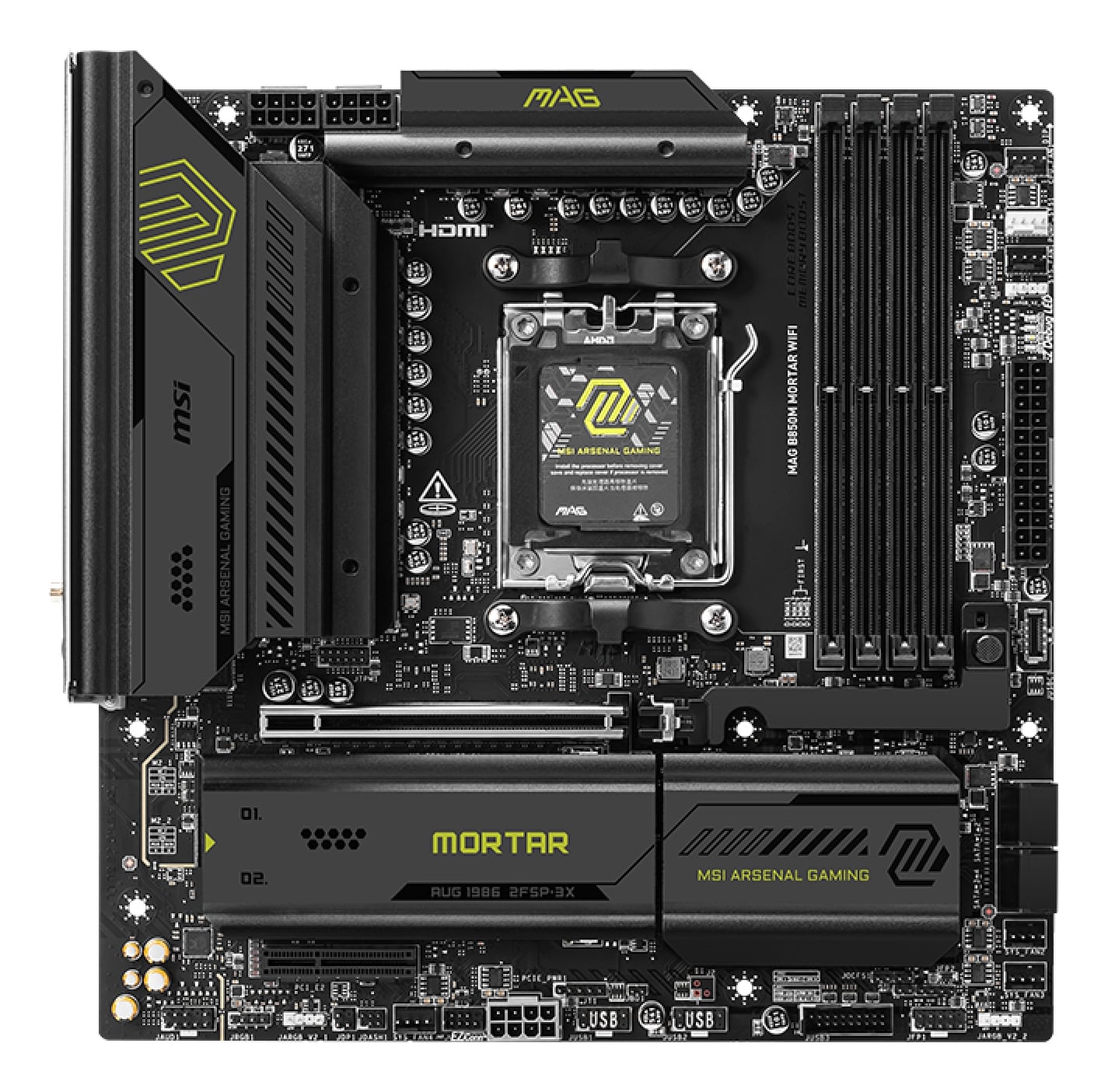 MSI MAG B850M MORTAR WIFI moederbord AMD B850 Socket AM5 micro ATX - Afbeelding 3