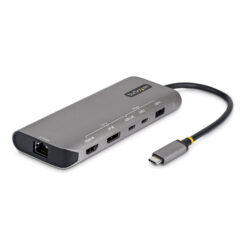 StarTech.com USB4 Multiport Adapter, Driverless Dual 4K voor macOS en Windows, 140W Power Delivery Charging, 3-Port 10Gbps Hub, 2.5GbE, Mini Dock
