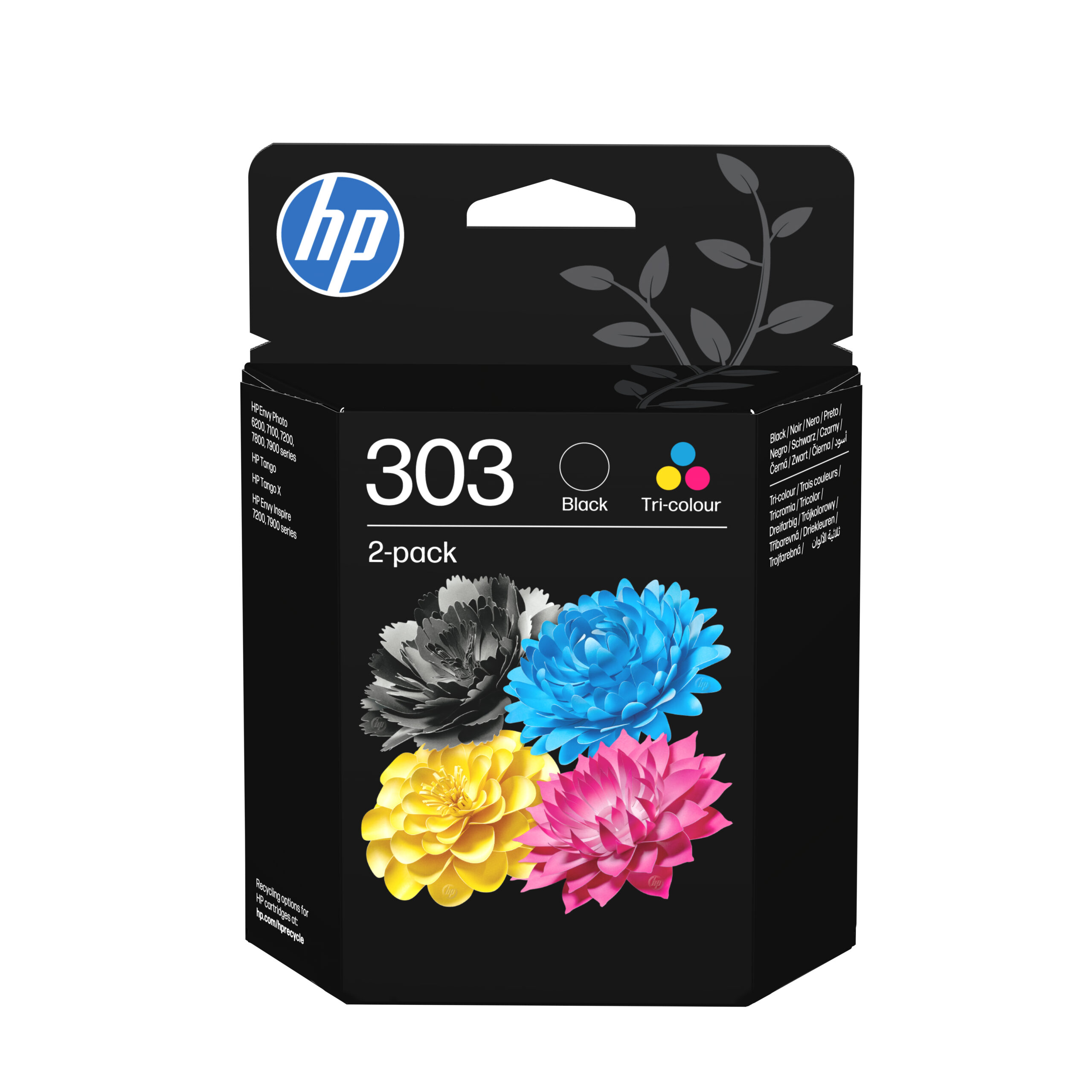 HP 303 originele zwarte/drie-kleuren inktcartridges, 2-pack - Afbeelding 2