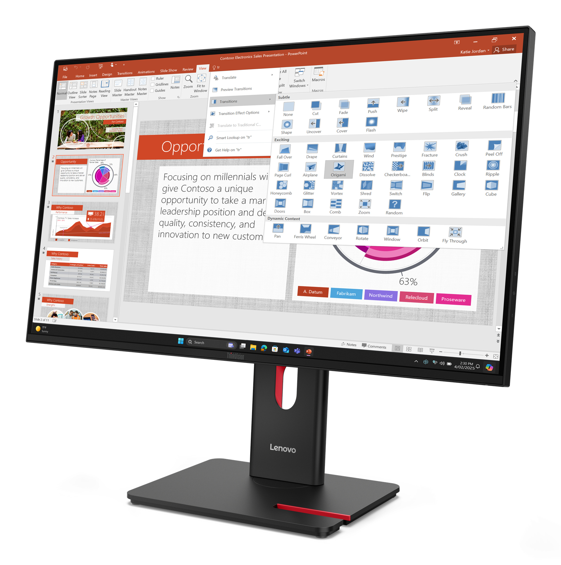 Lenovo ThinkVision T27-40 Monitor - Afbeelding 4