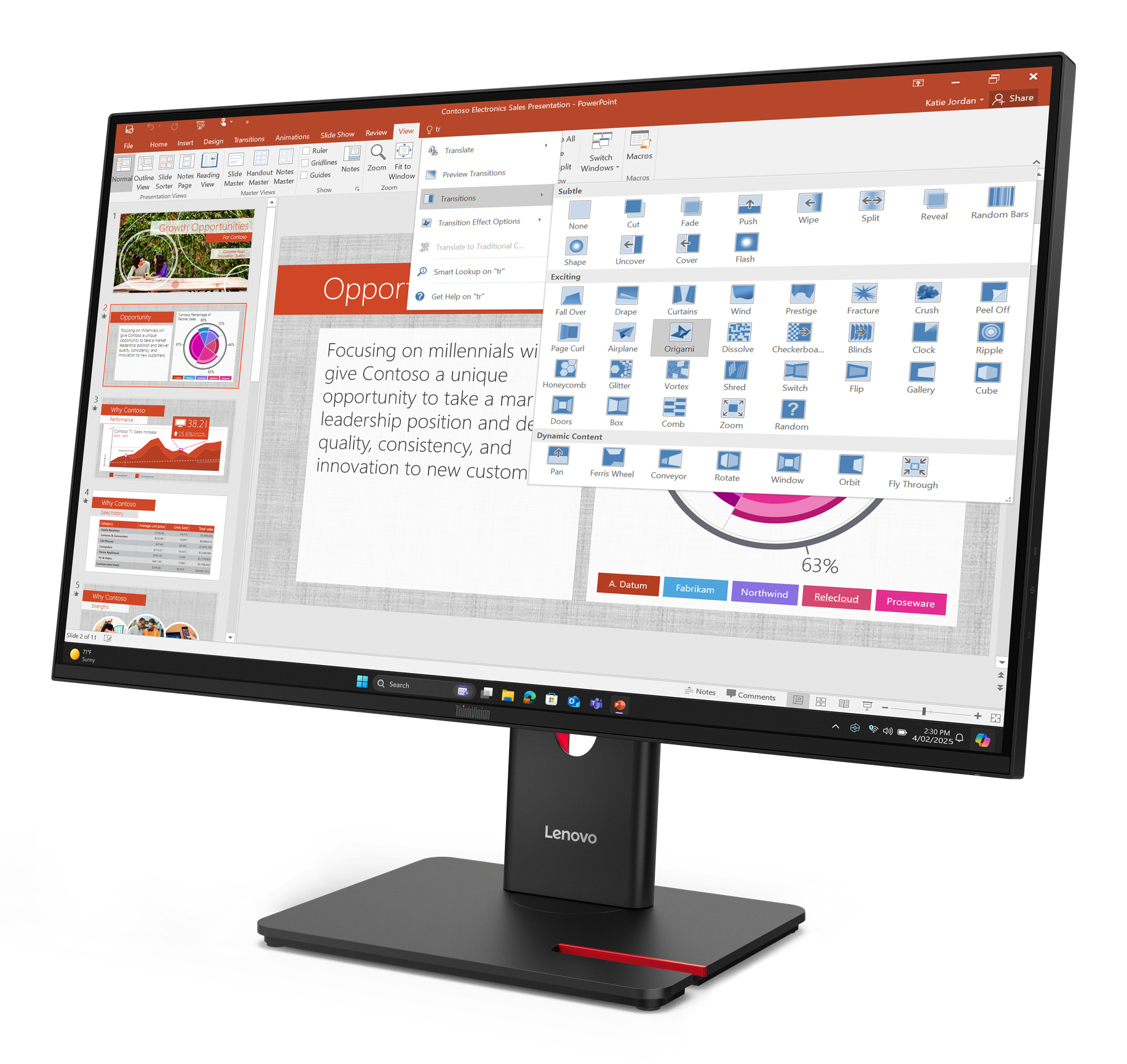 Lenovo ThinkVision T27-40 Monitor - Afbeelding 3