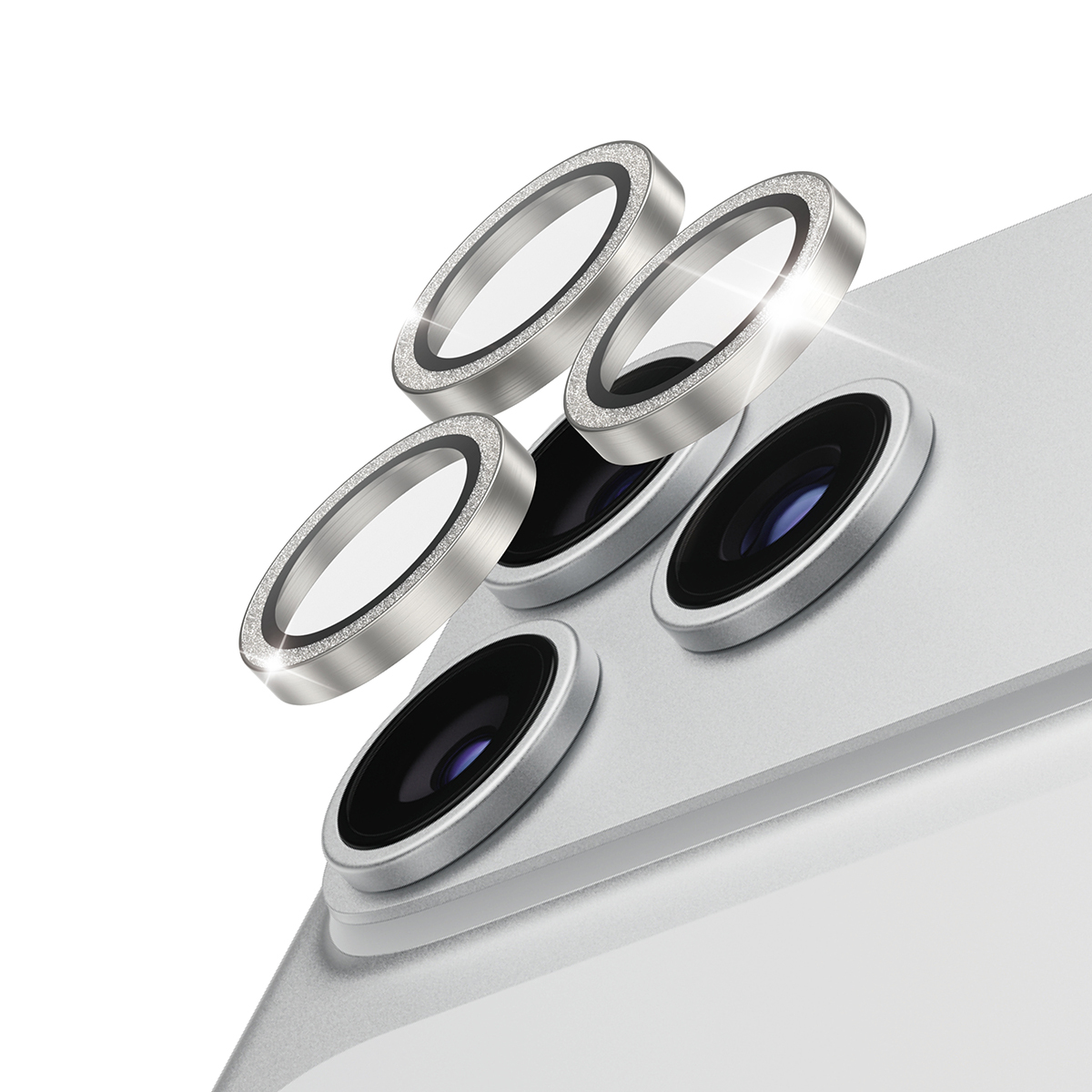 PanzerGlass ® Hoops® Camera Lens Protector Glitter Silver iPhone 2026 Pro | 2026 Pro Max Doorzichtige schermbeschermer 1 stuk(s) - Afbeelding 2