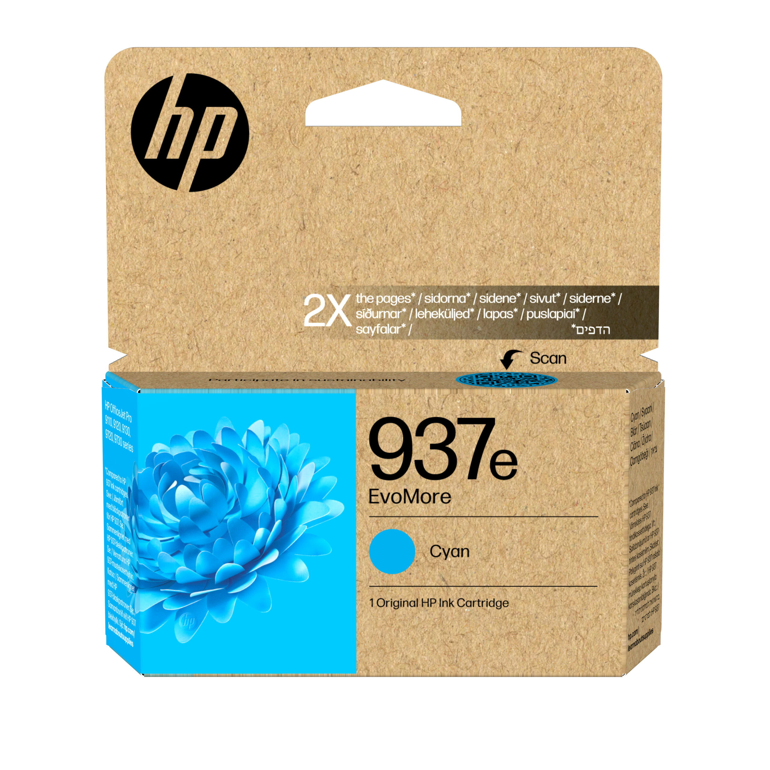 HP 937e EvoMore originele cyaan inktcartridge - Afbeelding 2