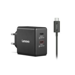 Lenovo Dual USB-C 65W GaN Charger Universeel Zwart AC Binnen - Afbeelding 4