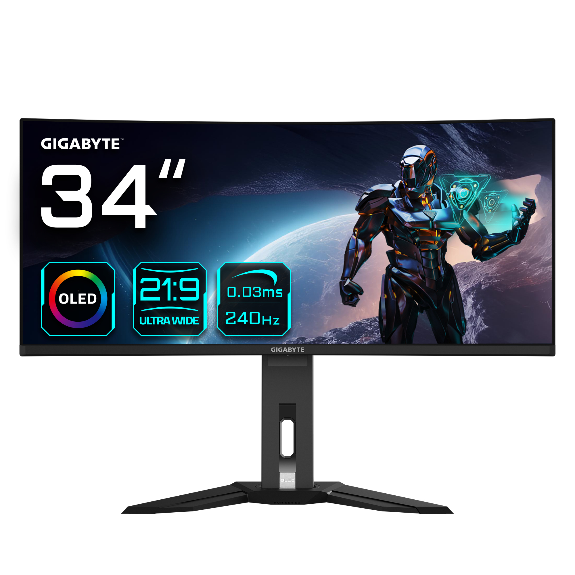 GIGABYTE MO34WQC2 computer monitor 86,4 cm (34") 3440 x 1440 Pixels Wide Quad HD OLED Zwart - Afbeelding 2