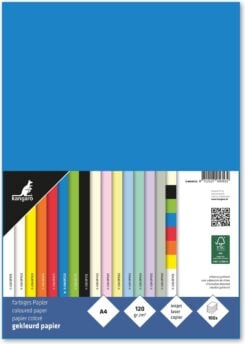 Papier Kangaro A4 120gr Blauw Pak 100 Vel
