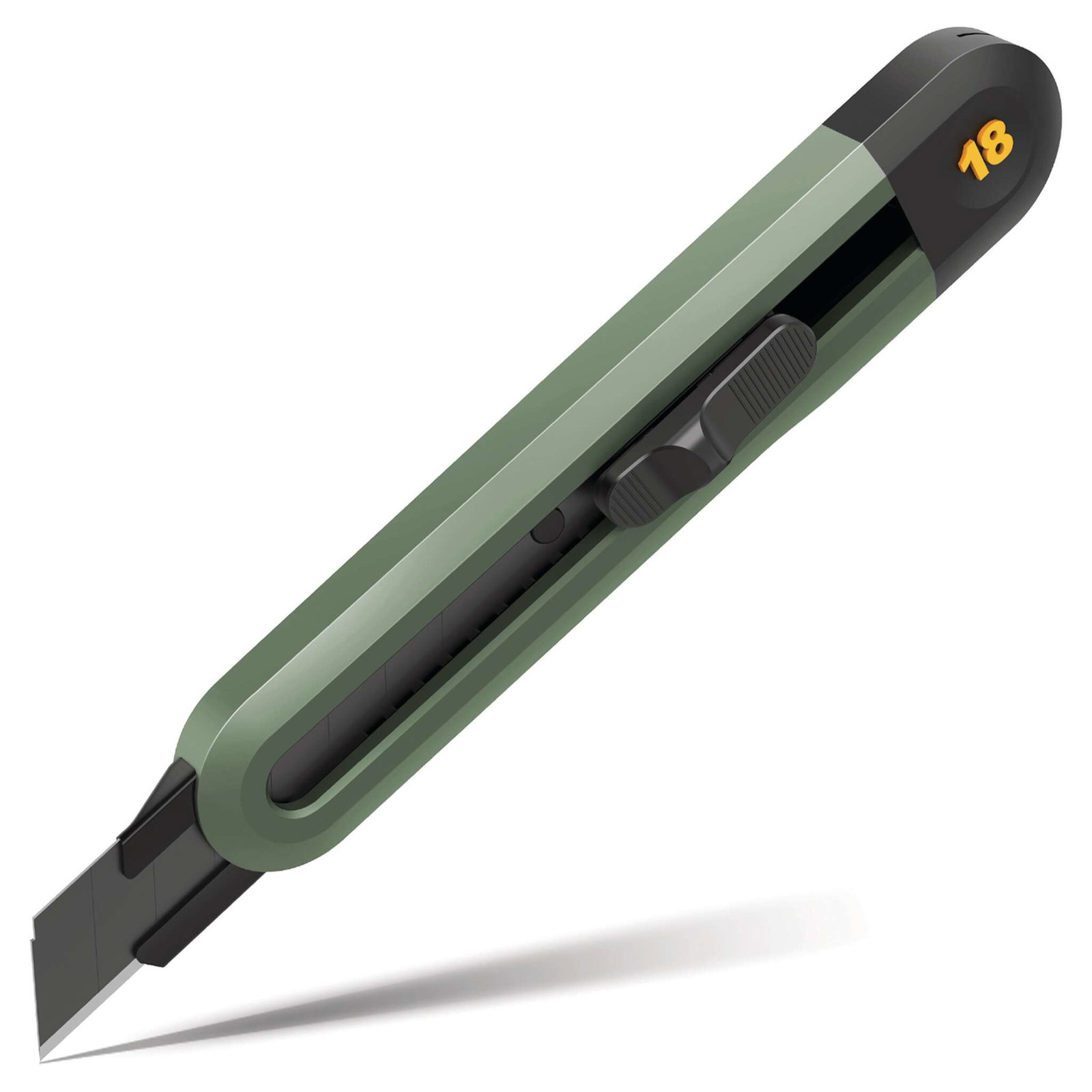 DELI Cuttermesser, Trapez 18mm, signalgrün