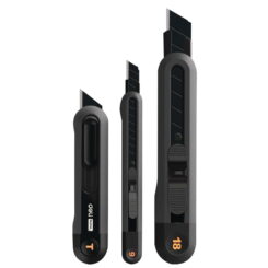 DELI Cuttermesser Set 3-teilig grijs