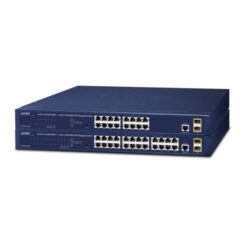 PLANET IPv4/IPv6, 24-Port Managed L2/L4 Gigabit Ethernet (10/100/1000) 1U Blauw