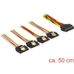 DeLOCK 60158 SATA-kabel 0,5 m SATA 15-pin 4 x SATA 15-pins Meerkleurig