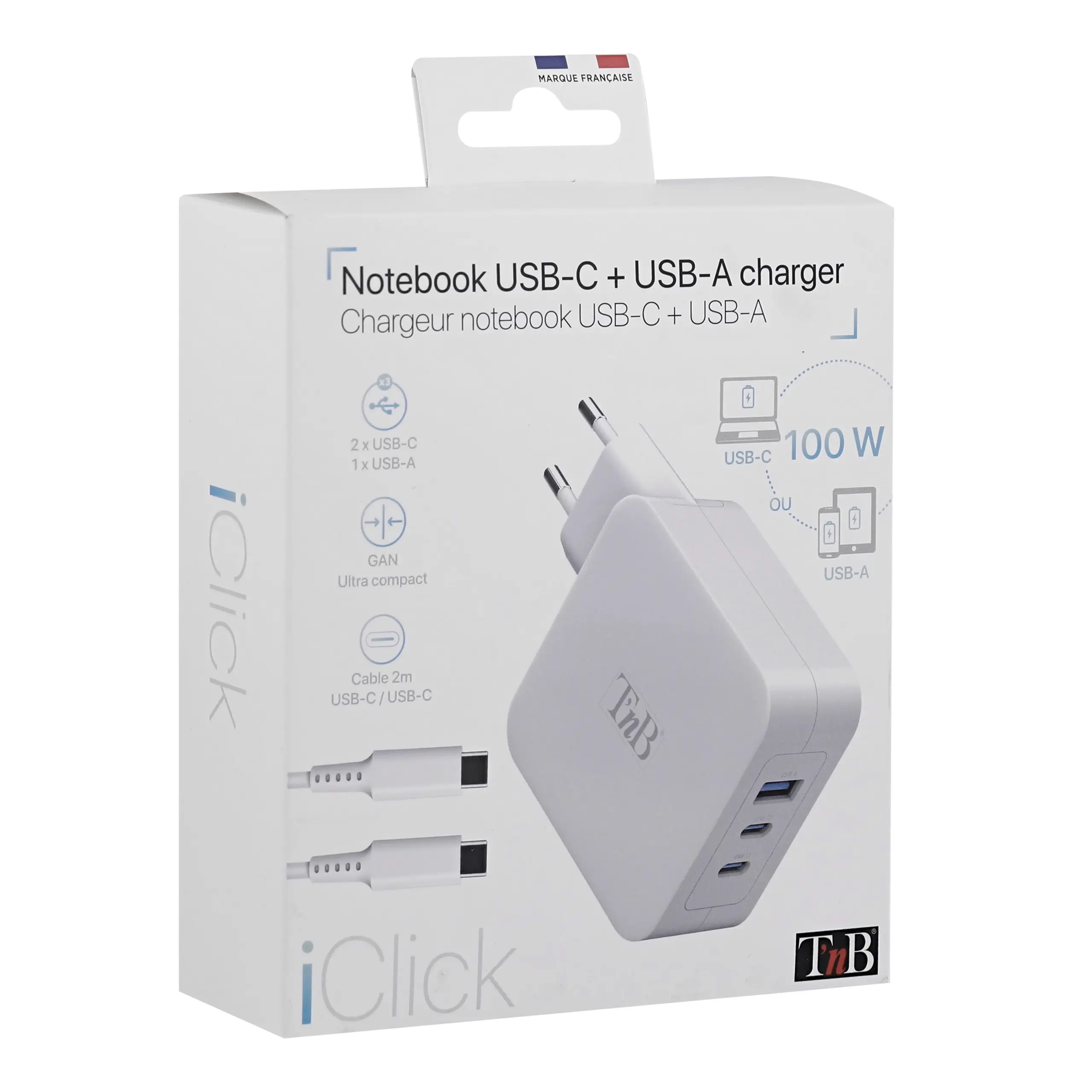 TNB iClick - GAN 100W Charger white