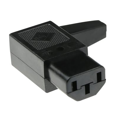 Binder C13 Power connector female haaks met kabelinvoer rechts