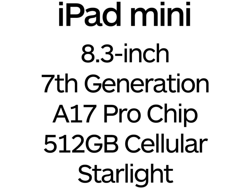 APPLE iPad mini WF CL 512GB - Starlight
