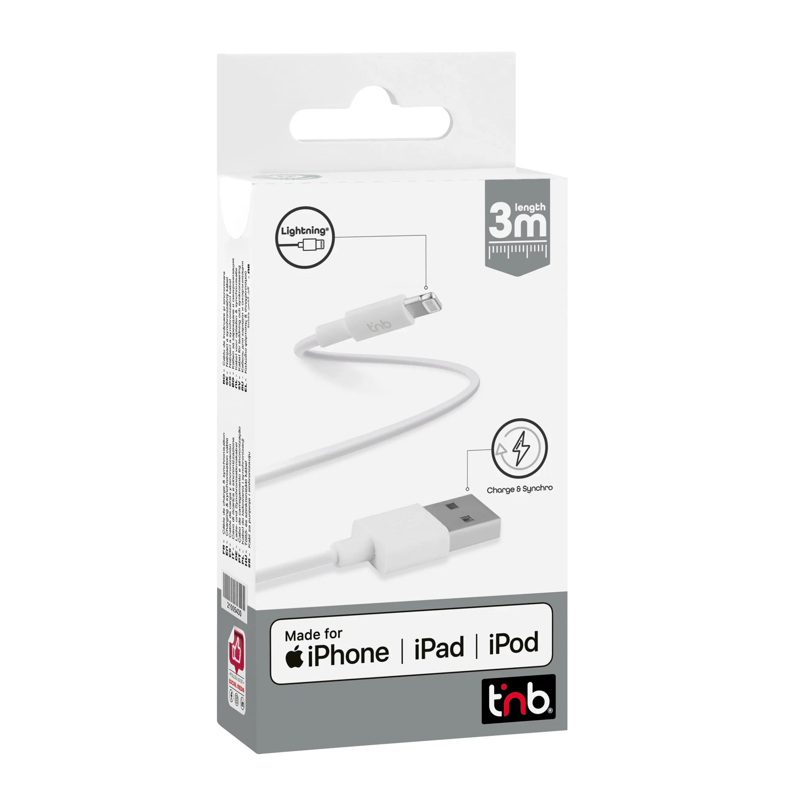 TNB Lightning to USB cable 3m