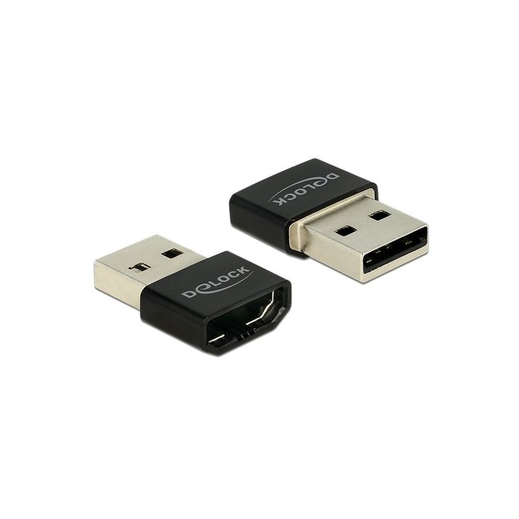 DeLOCK HDMI/USB-A USB grafische adapter Zwart, Zilver