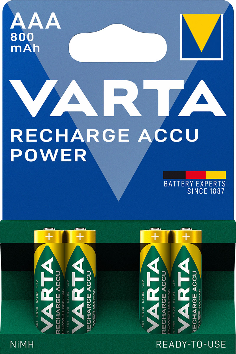 Batterij NiMH AAA/LR03 1.2 V 800 mAh R2U 4-blister