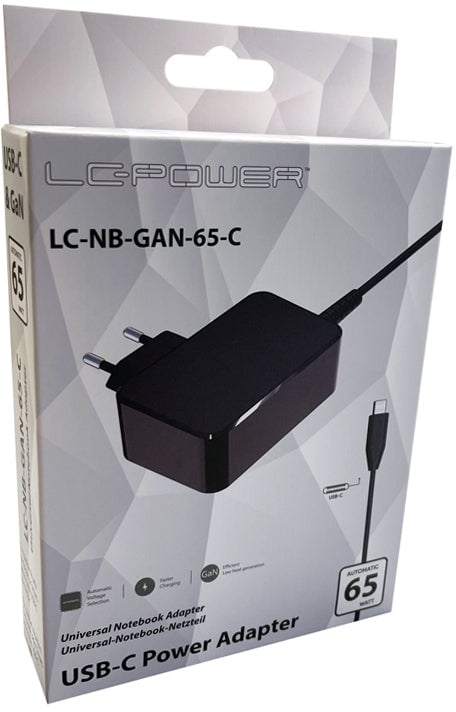 LC-Power LC-NB-GAN-45-C oplader voor mobiele apparatuur Laptop Zwart AC Binnen