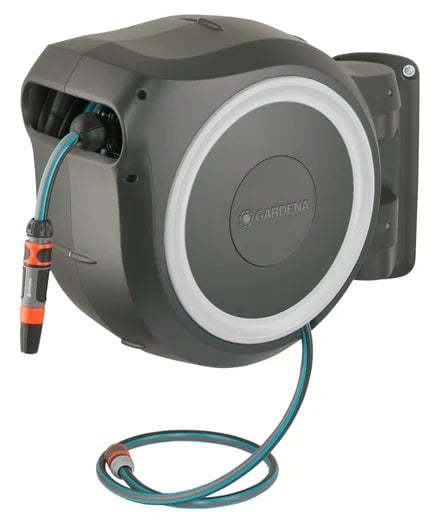 Gardena RollUp L Wandmontage haspel Automatisch Zwart, Blauw, Grijs