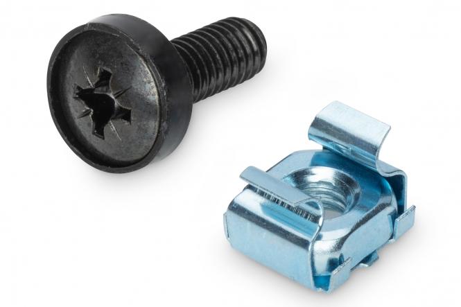 DIGITUS M6 Fixing Set for 483mm (19 inch) and 254mm (10 inch) Components (50 pieces of screws, cage nuts and washers)