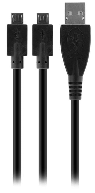 Venom VS2794 USB-kabel USB 2.0 USB A 2 x Micro-USB B Zwart