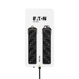 EATON 3S Gen2 UPS DIN, 850 VA, 510 W, Input: Schuko, Outputs: (4) Schuko, (4) Schuko Surge Only, USB Communication, USB Charge (2)