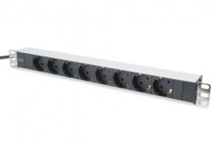 DIGITUS 1U Aluminum PDU - rackmountable - 8x safety outlet 16A - 4000W - 250VAC 50/60Hz