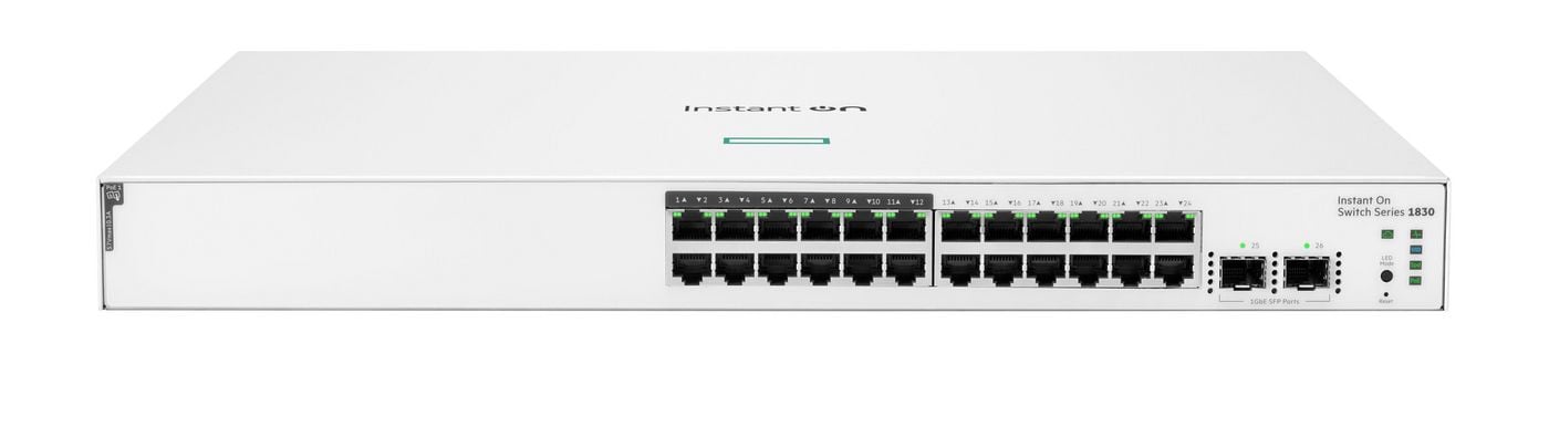 HEWLETT PACKARD ENTERPRISE Aruba Instant On 1830 24G 12p Class4 PoE 2SFP 195W Switch