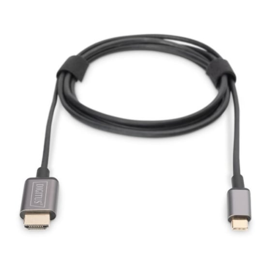DIGITUS USB-C - HDMI Adapter - 1.8 m 4K/30Hz - Blackack - metal housing