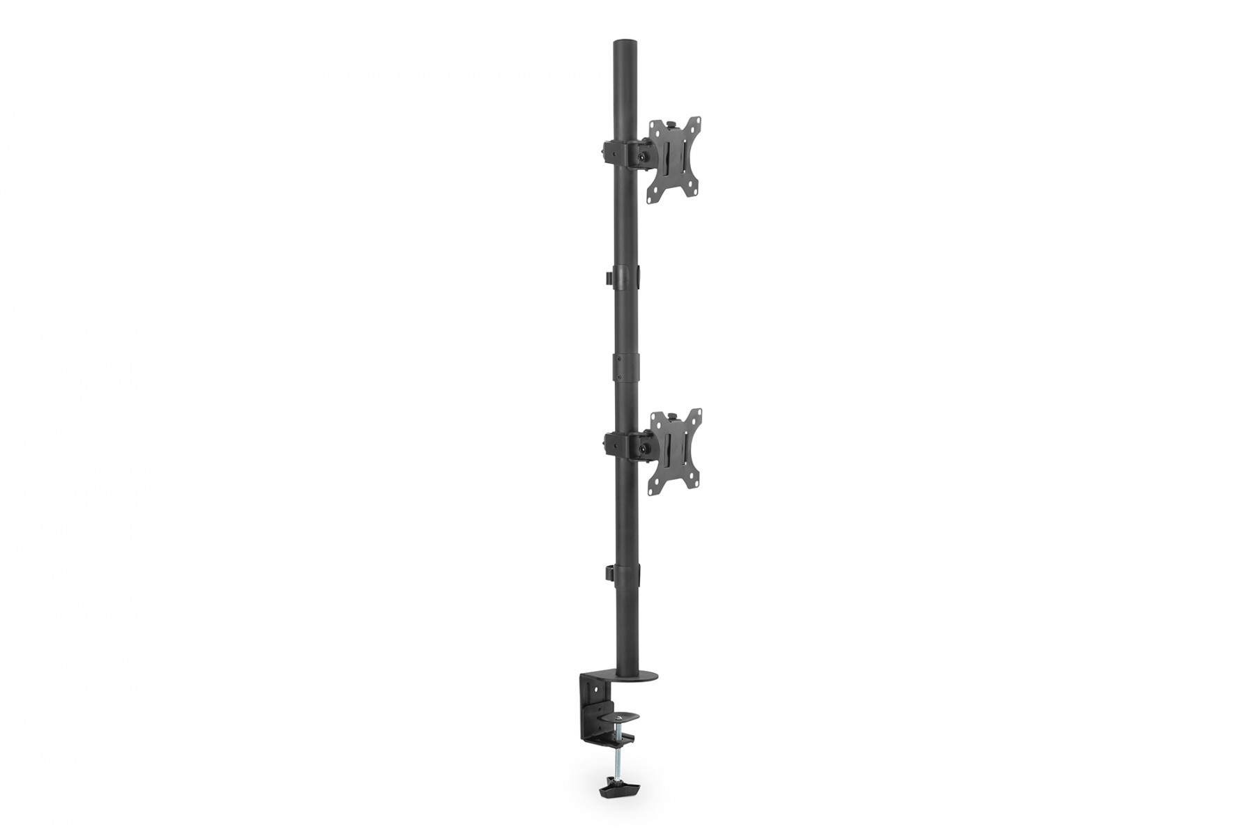 DIGITUS Universal Dual Monitor Mount - Vertical - 17-32inch - Max Weight 2 x 8 kg - Clamp & Grommet - Black