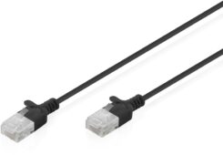 DIGITUS CAT 6 U-UTP slim patch cord - Cu - LSZH AWG 32/7 - Length 5m - Black