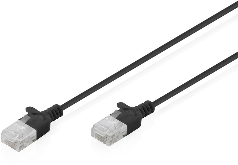 DIGITUS CAT 6 U-UTP slim patch cord - Cu - LSZH AWG 32/7 - Length 5m - Black