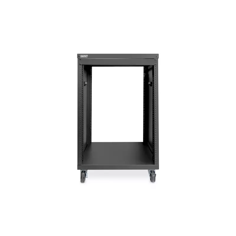 DIGITUS 16U AVS Rack - 780 x 507 x 460 mm Threaded Mounting Holes - Castors - Black