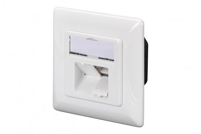 DIGITUS Wall Outlet - CAT 6A - 2x RJ45 - Shielded LSA - White