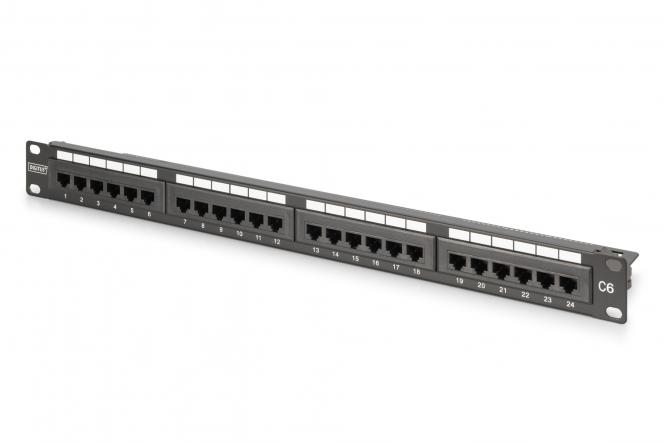 DIGITUS CAT 6 Class E Patch Panel - Unshielded 24-port RJ45 - 8P8C - LSA - 1U - Rack Mount